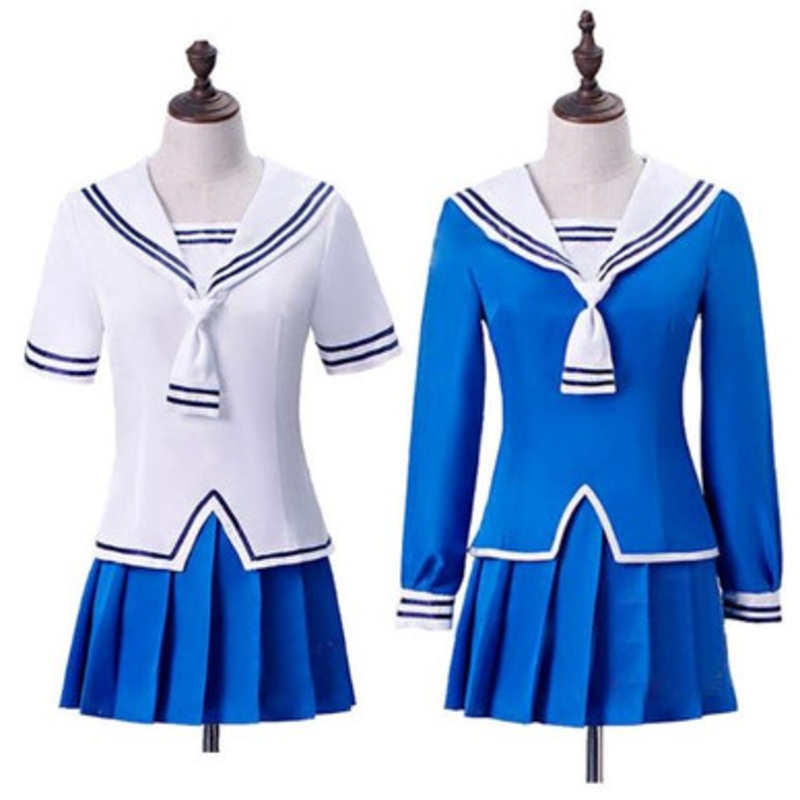 Anime Fruits Basket Tohru Honda School Uniform Halloween Cosplay Costumes Large White Top