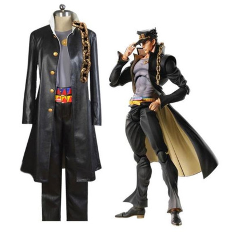 Anime JoJo's Bizarre Adventure Kujo Jotaro Cosplay Costume with Hat Large Female
