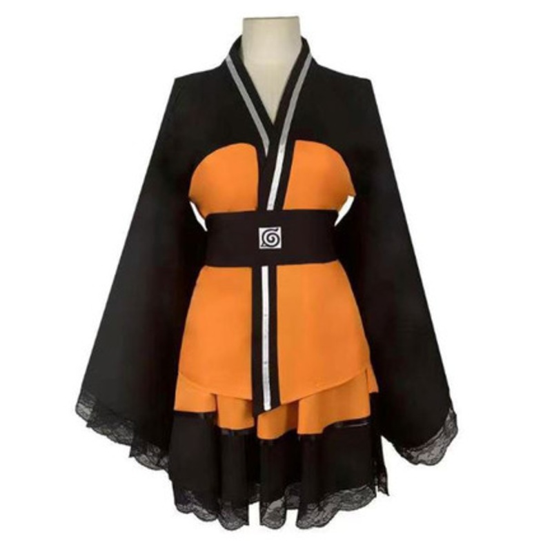 Anime Naruto Naruto Uzumaki Kimono Halloween Cosplay Costume Large