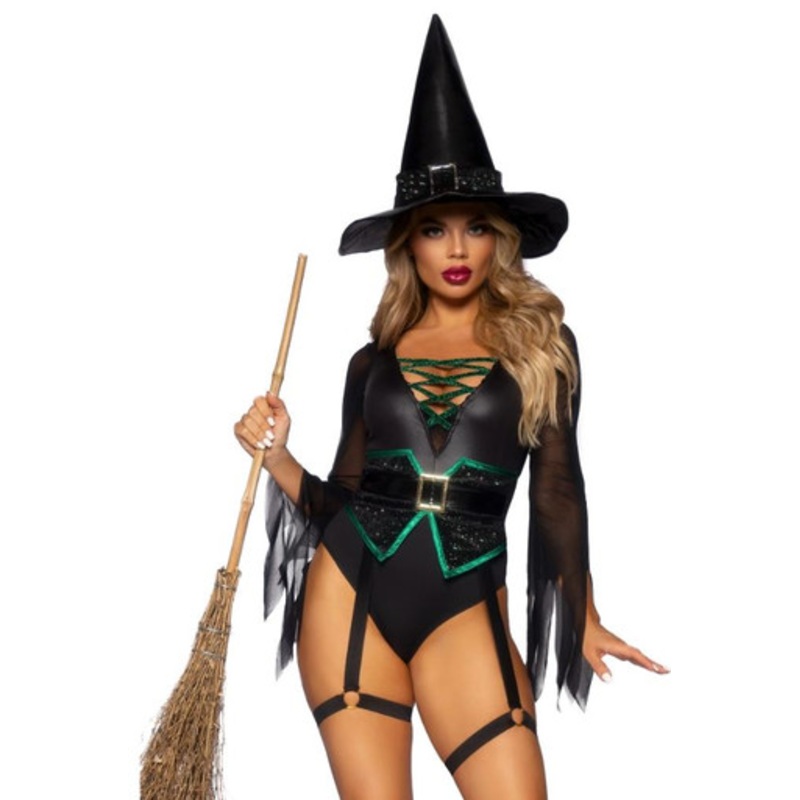 Broomstick Babe Witch Costume Women's 0-2 Dress Size
