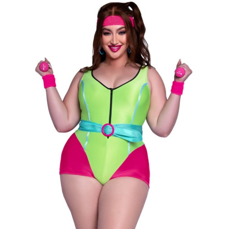 Plus 80s Workout Hottie Costume Women's 1X/2X