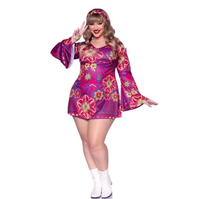 Plus Hippie Girl Adult Costume Women's 1X/2X