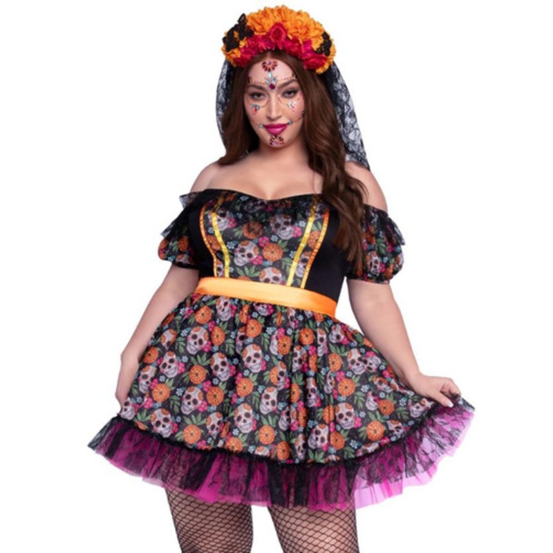 Plus Marigold Catrina Costume Women's 1X/2X