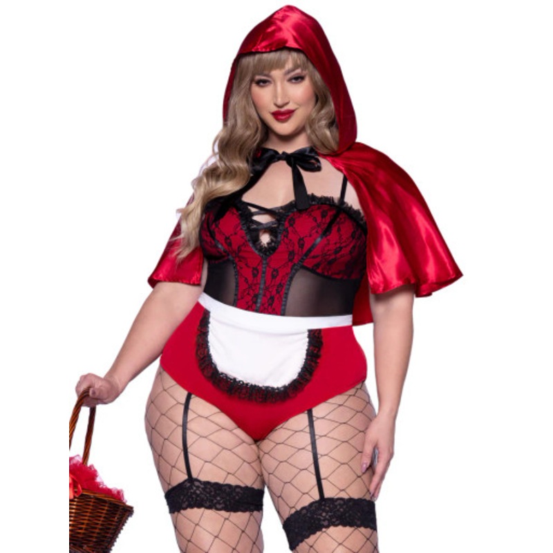 Plus Naughty Miss Red Riding Hood Costume Women's 1X/2X