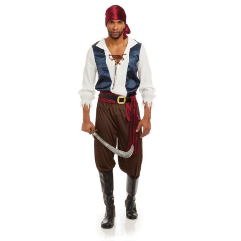 Rogue Pirate Adult Costume Men's 38-40" chest, 32-34" waist