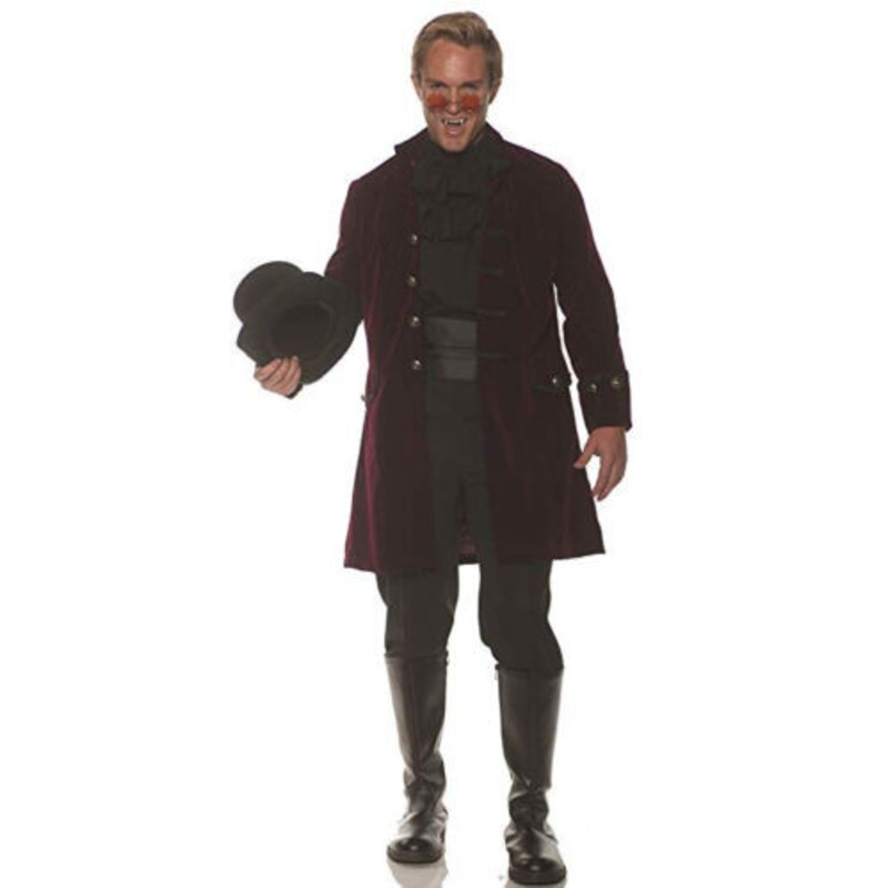 Underwraps Frock Coat Means Costume Men's OS 42-46 Burgundy