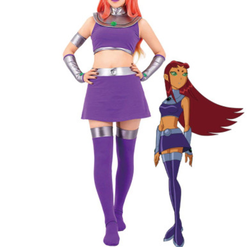 DC New Teen Titans Go Starfire Cosplay Costumes US Size 14