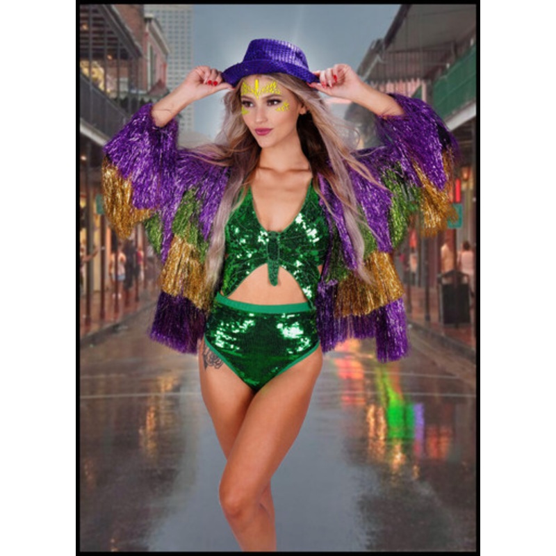 MARDI GRAS FRINGED JACKET Charisma Ladies Small
