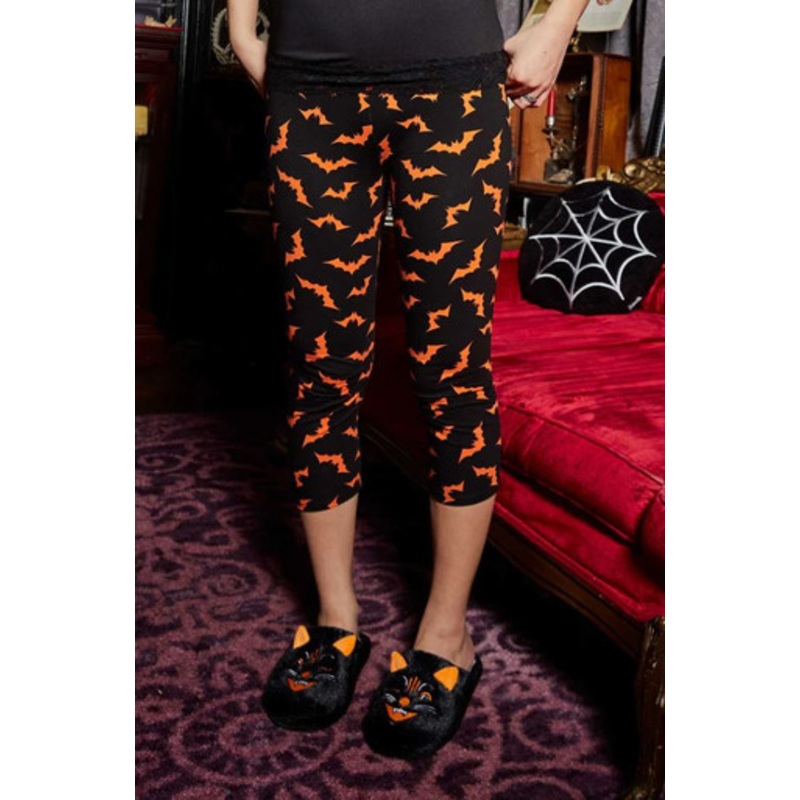 Sourpuss Orange Luna Bat Knit Capris US Size 14