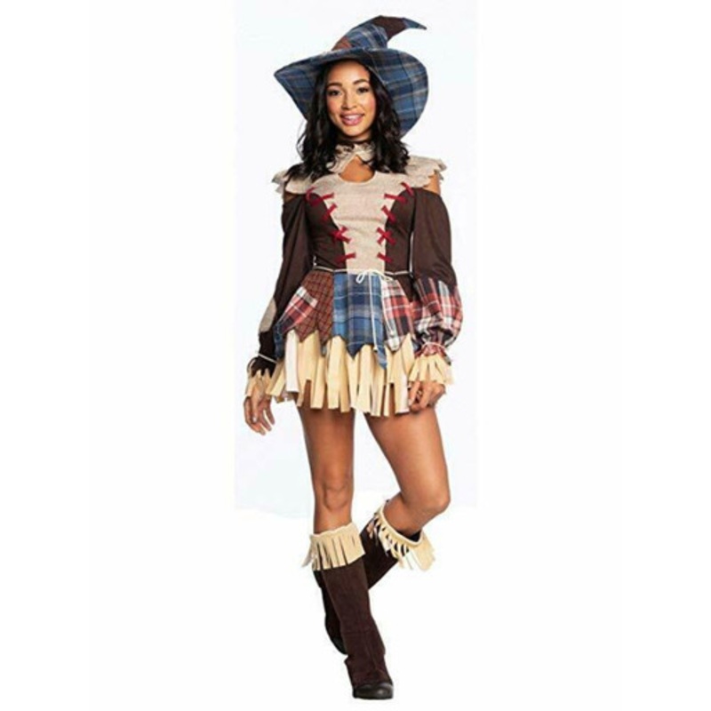 Charades Scarecrow Sexy Plaid Dress Hat Adult Womens Halloween Costume Infant 0-3 months