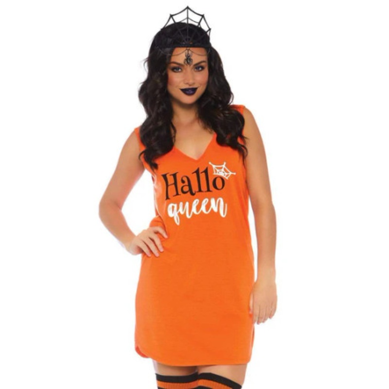 Halloqueen Jersey Tank Dress Orange Small