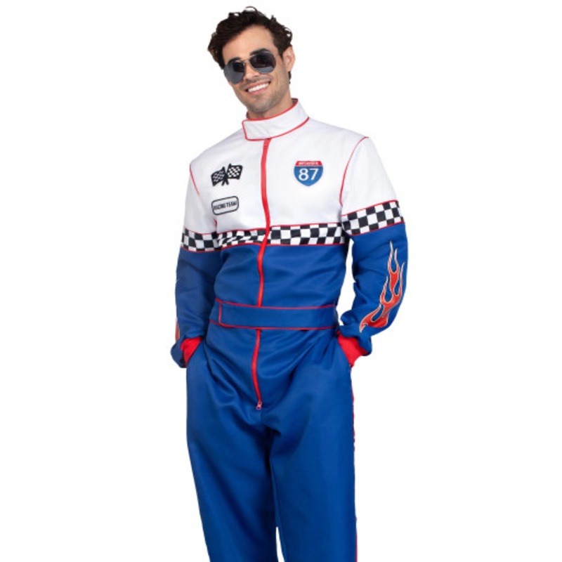 Men's Speedway Racer Adult Costume Men's 34" - 36" Chest & 28" - 30" Waist