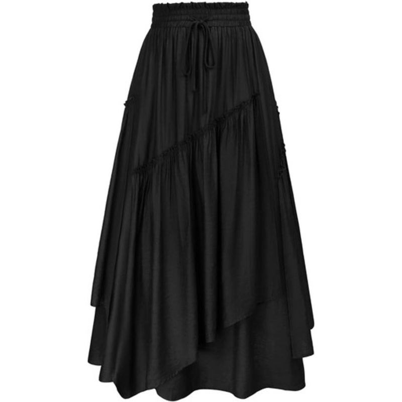 Renaissance Layered Long Tiered Skirt Forest Green Small