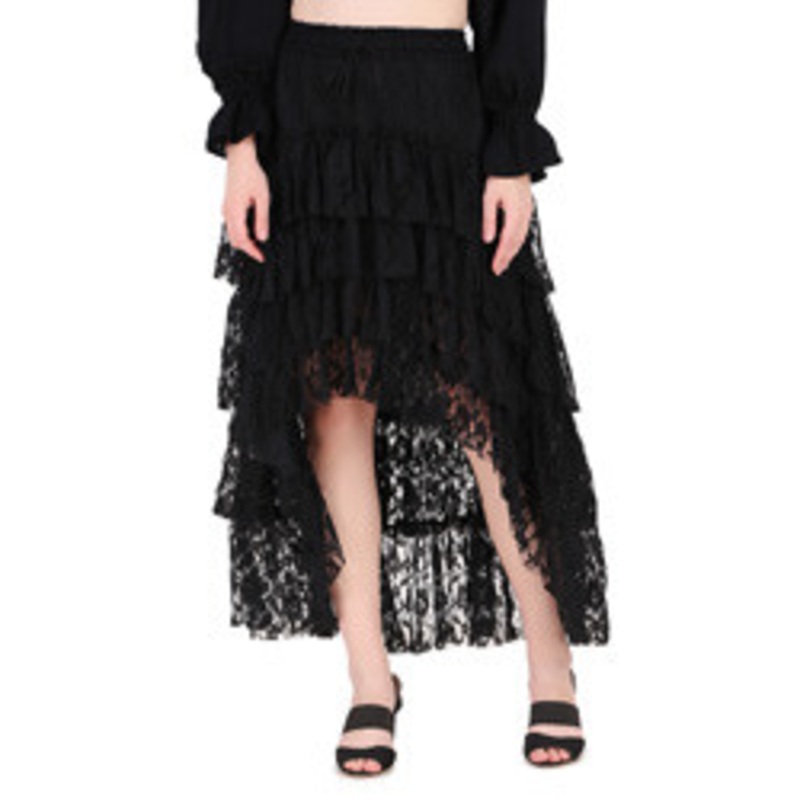Steampunk Contoured Net Skirt Black Medium