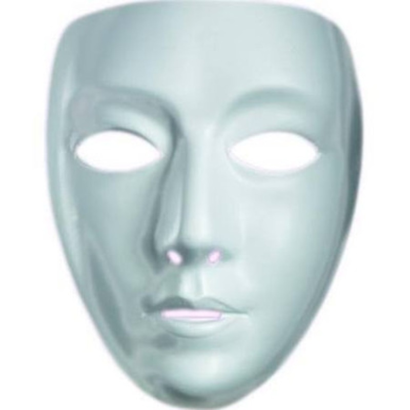 White Blank Female Purge Style Face Mask