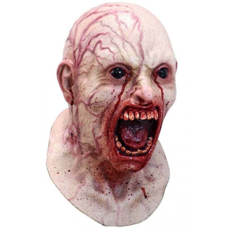 Infected Mask with Black Eyes and Bloody Mouth