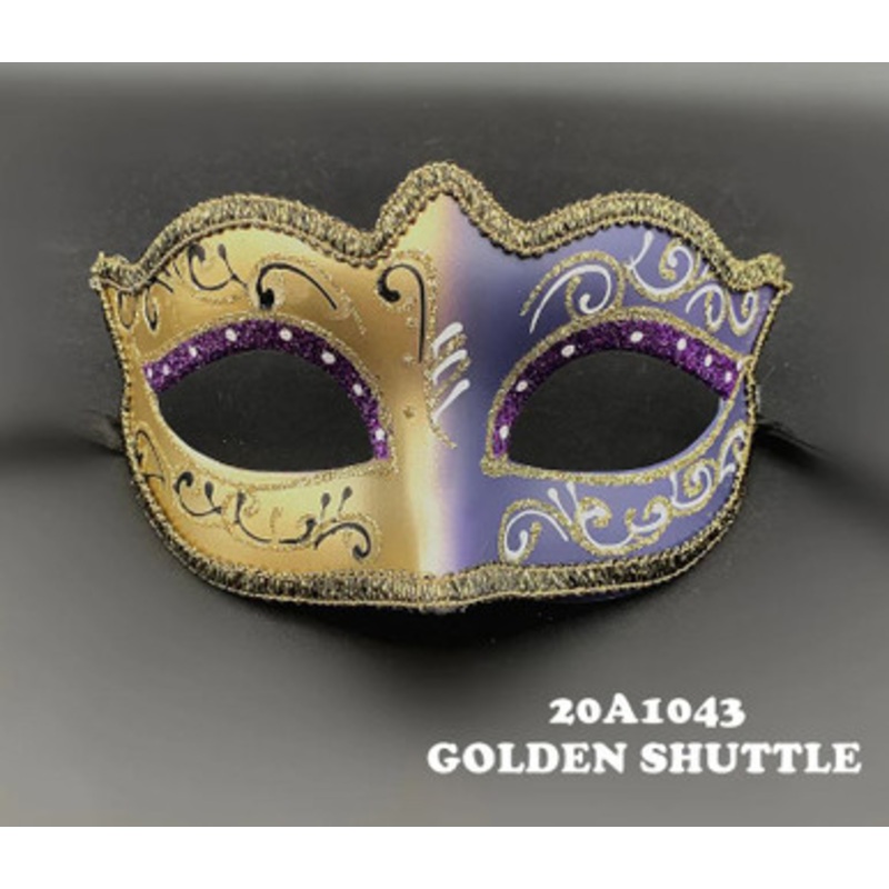 Masquerade Gold Mix Color Mask Purple Pebble Leather