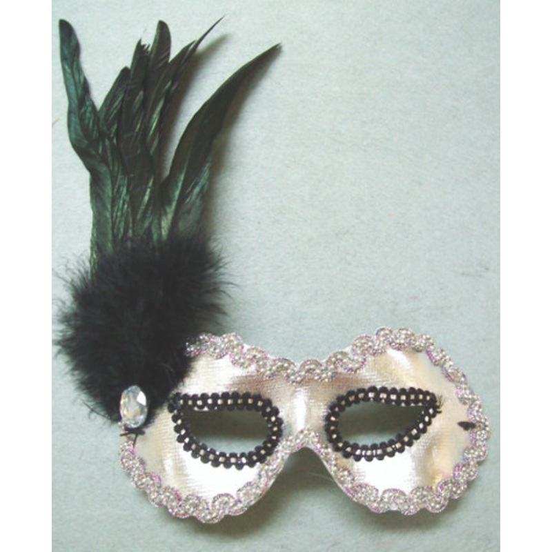 Sliver Mask w/ Feather on Side