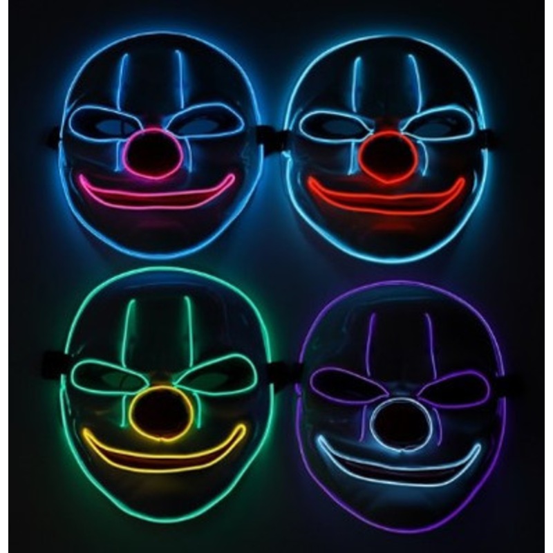 The Neon Light up Clown Mask LE White/Purple