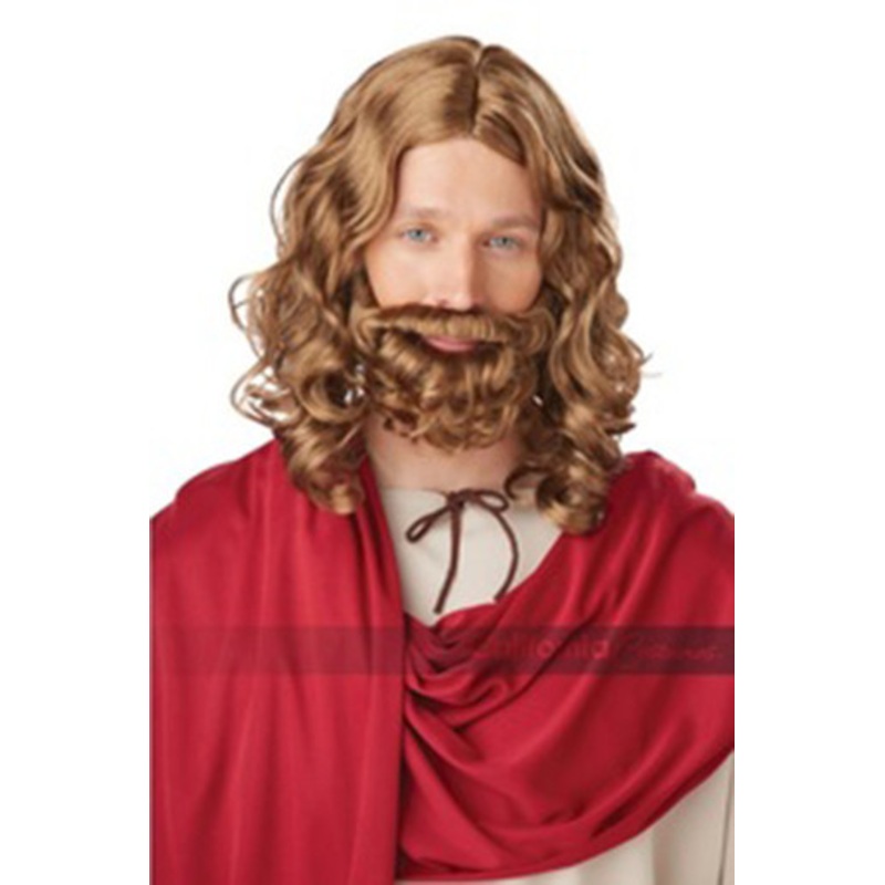 Jesus Wig & Beard Adult Set Brown