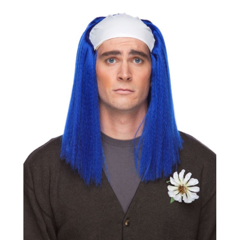 Long Bald Clown Wig Black