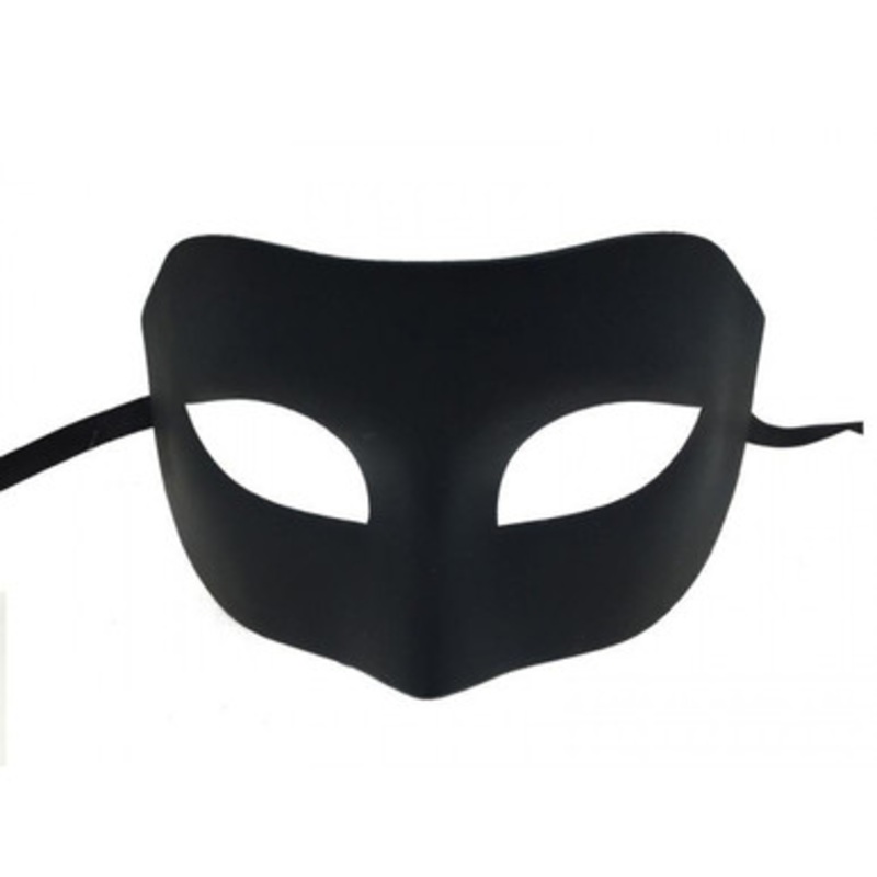 Plastic Venetian Mask Black Black