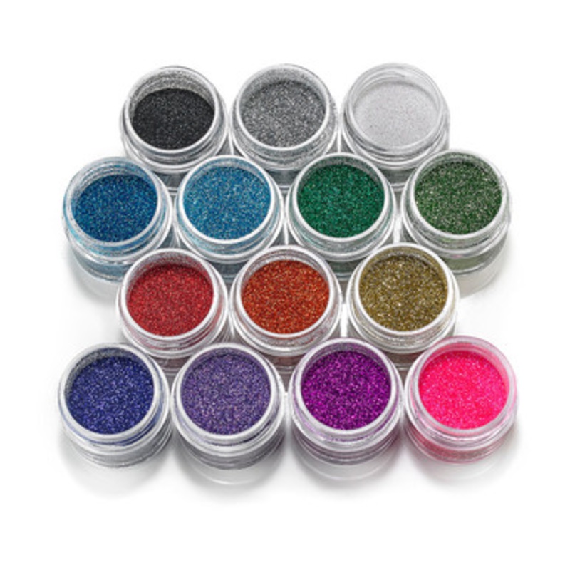 Paradise AQ Glitter .25 oz Cups Vibrant Colors Black