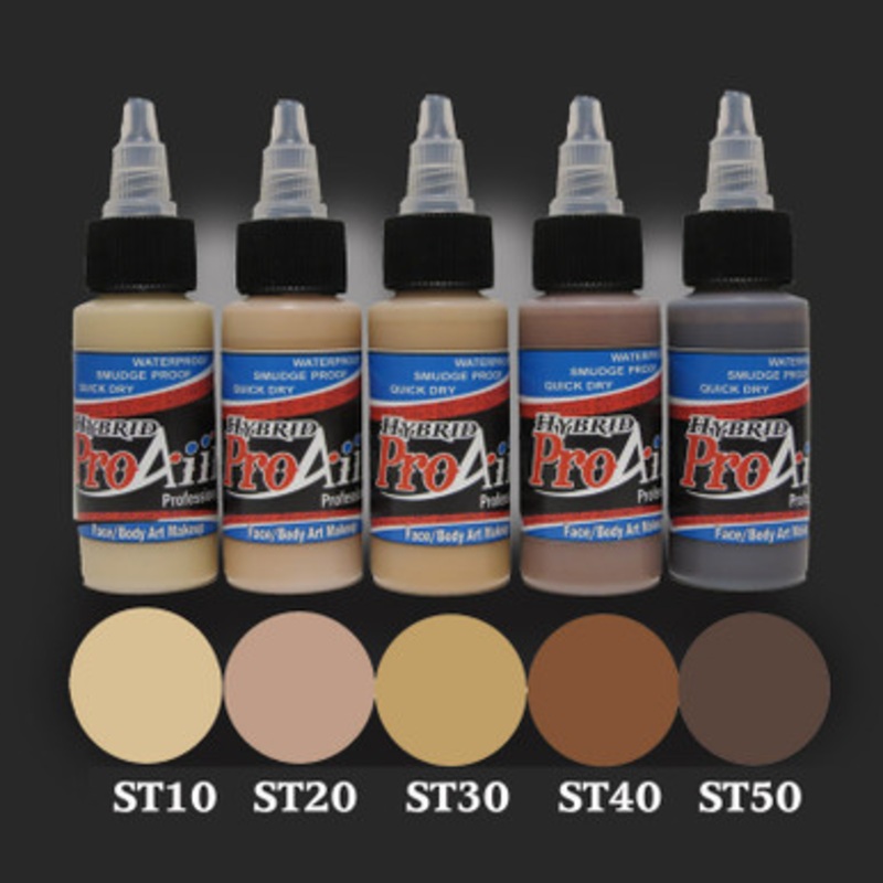 ProAiir Hybrid 1oz Skin Tones Waterproof Face/Body Airbrush Makeup Black H4