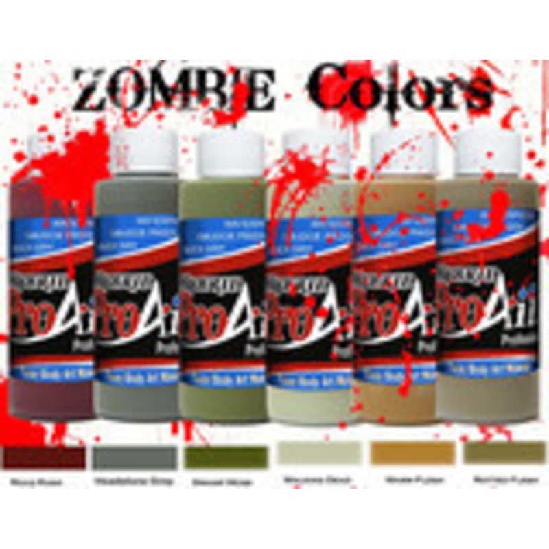 ProAiir Hybrid 1oz Zombie Kit 6pk Collection Waterproof Face/Body Airbrush Makeup