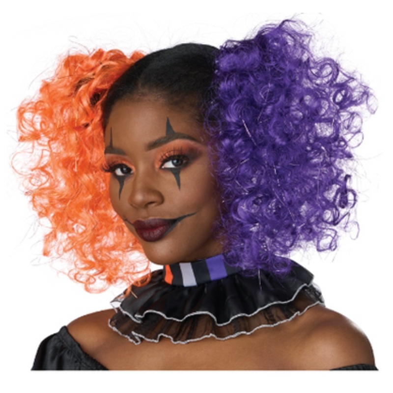 PURPLE AND ORANGE CURLY CLIPS