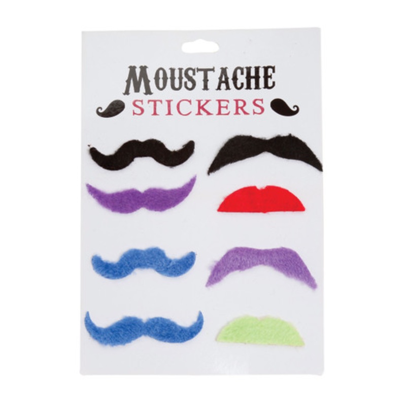 Colored Mustache Stickers