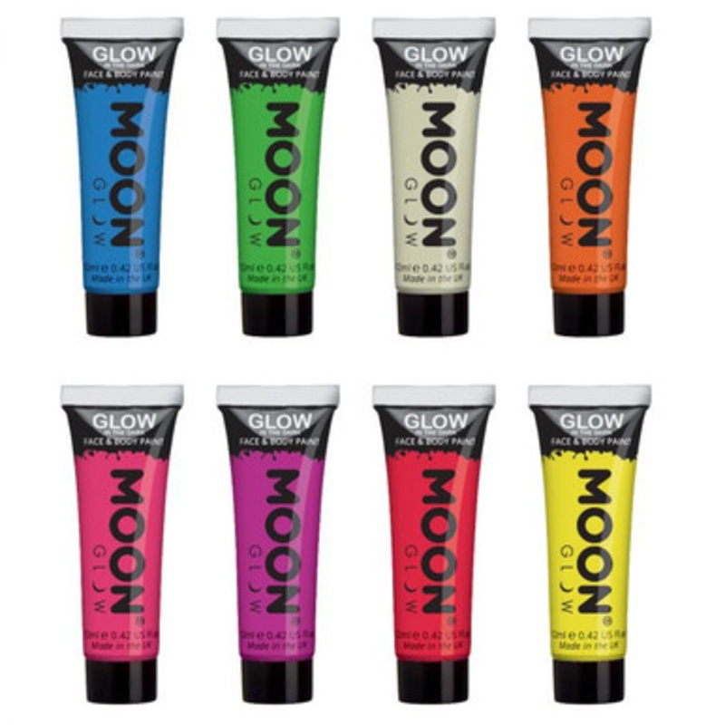 Glow Face & Body Paint Glow In The Dark 12ml Tube Glow In Dark Purple