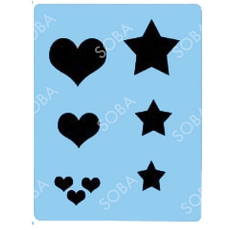 Heart/Star Group Stencil