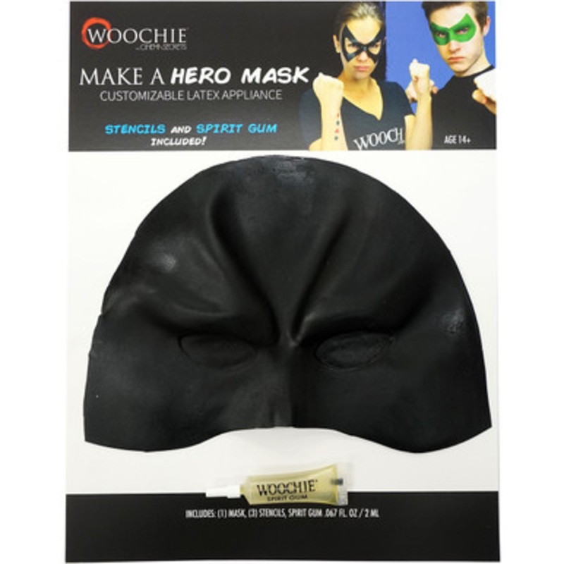 Hero Mask Customizable Latex Appliance, Spirit Gum & Stencils RED