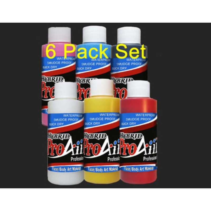 ProAiir Hybrid 1oz Basic Starter Set 6pk Collection Waterproof Face/Body Airbrush Makeup