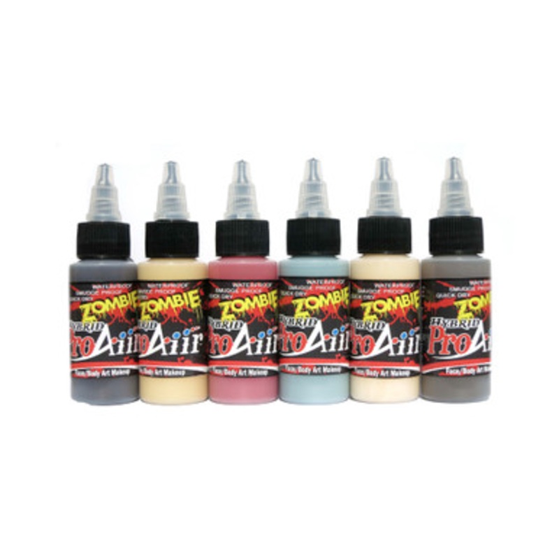 ProAiir Hybrid 1oz Zombie 2 Kit 6pk Collection Waterproof Face/Body Airbrush Makeup