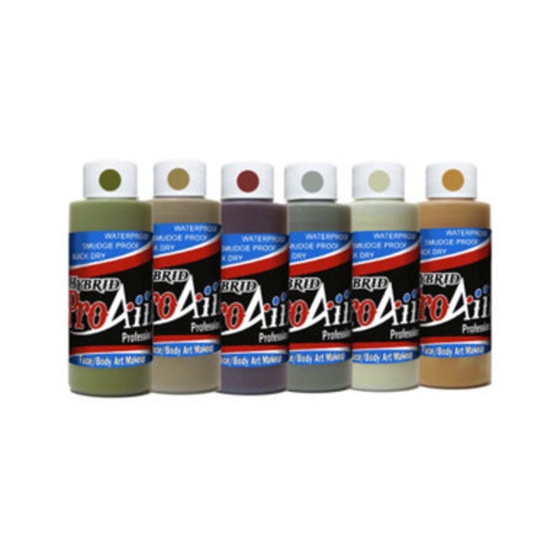 ProAiir Hybrid 4oz Zombie Kit 6pk Collection Waterproof Face/Body Airbrush Makeup