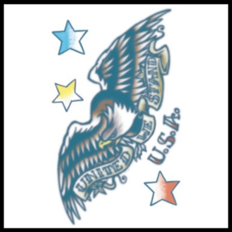 United We Stand Eagle  Vintage Temporary Tattoo