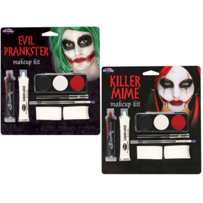 Killer Mime Makeup Kit Assortment Evil Prankster