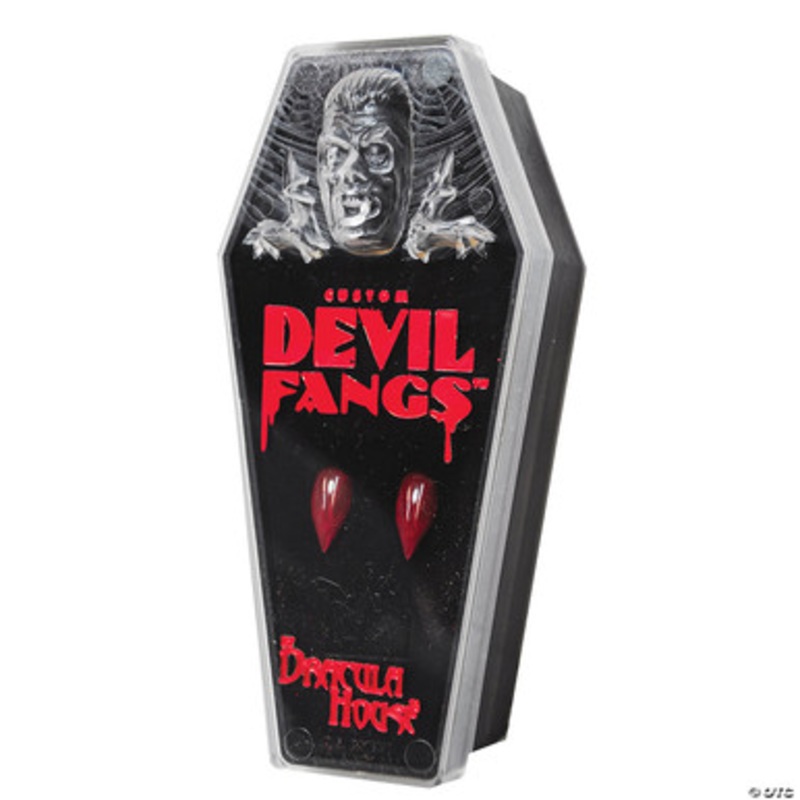 Red Devil Fangs Image Black/Gold Extra Large