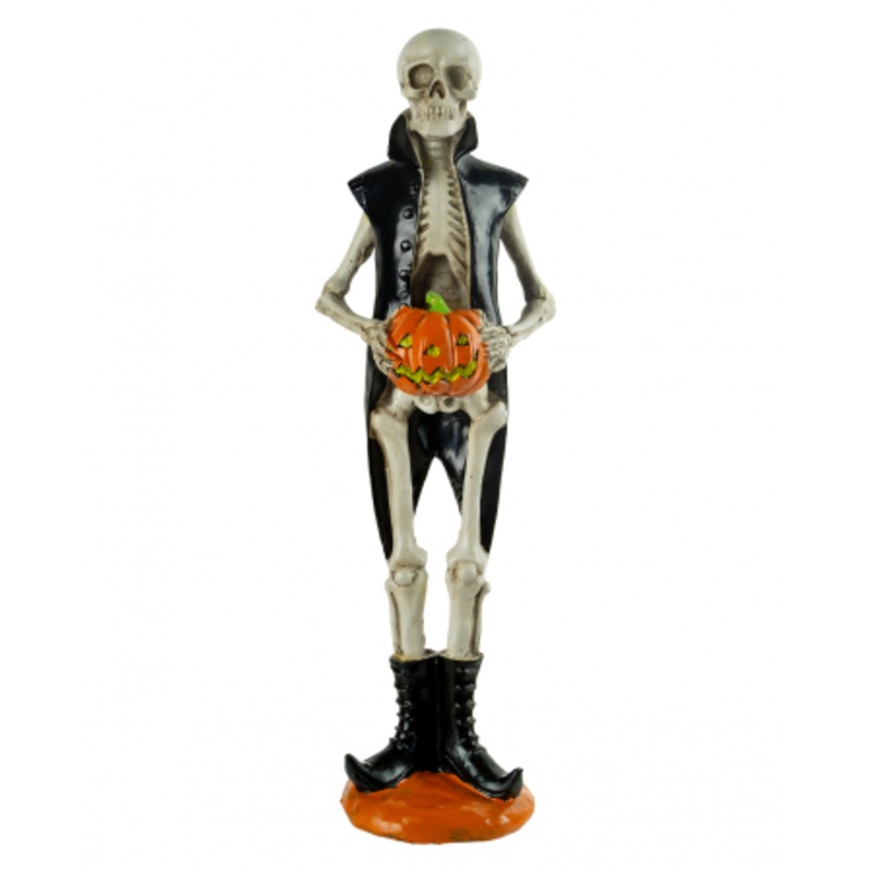 Skeleton Figure With Tails & Pumpkin 36cm