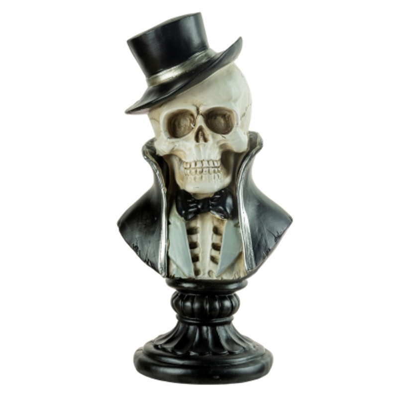 Skeleton Gentleman Bust With Tailcoat & Hat 26.5cm