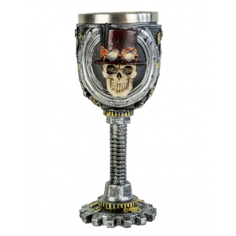 Skull Steampunk Goblet 19cm