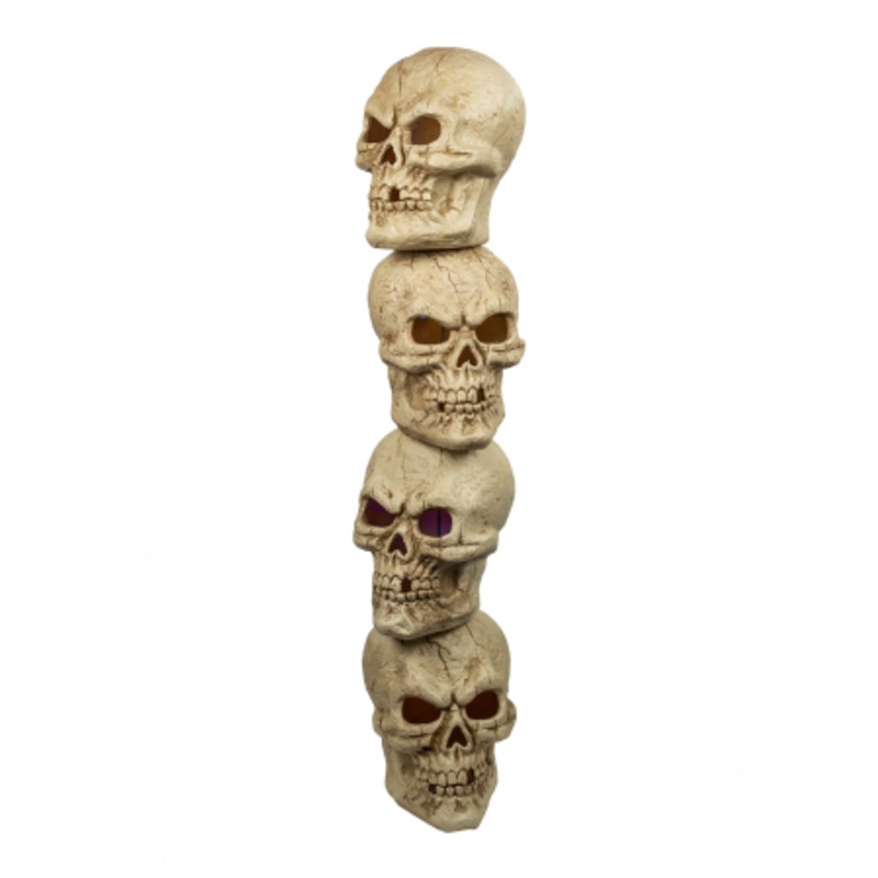Skull Tower With 4 Skulls & Light 120cm