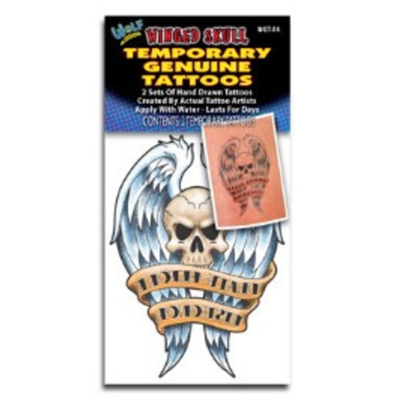 Temporary Genuine Tattoos - Winged Skull