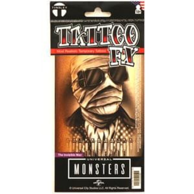 THE INVISIBLE MAN UNIVERSAL MONSTERS TATTOO FX
