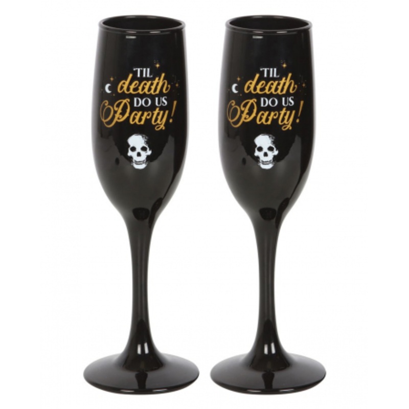 "Til Death Do Us Party" Champagne Glass Set
