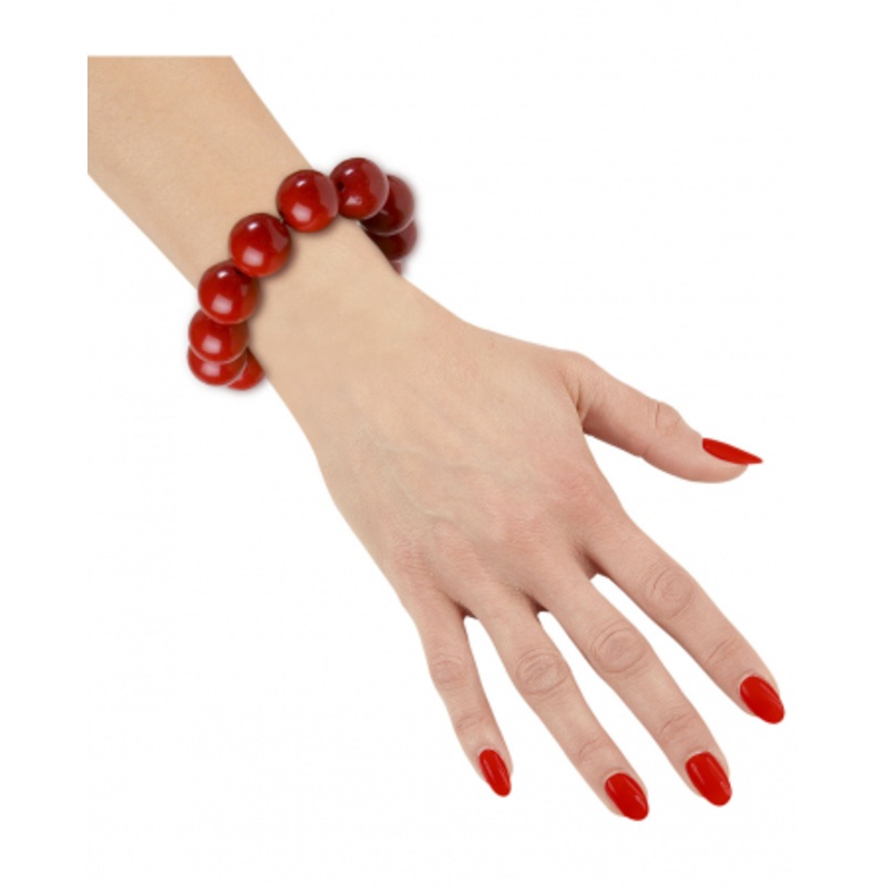 70s Pearl Bracelet Red