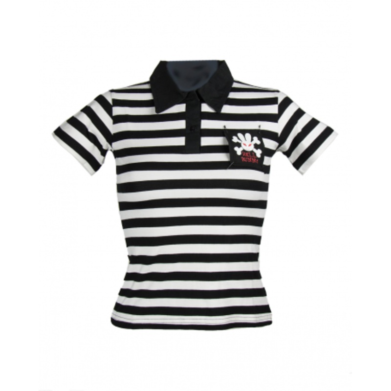 Polo Shirt White-black