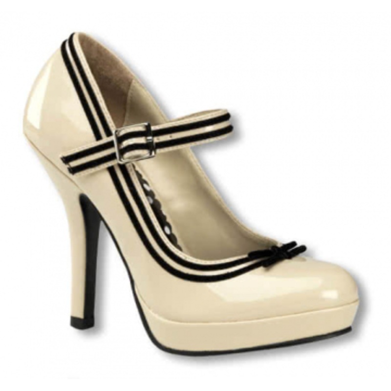 Cream-colored pumps with plateau UK 5 US 7